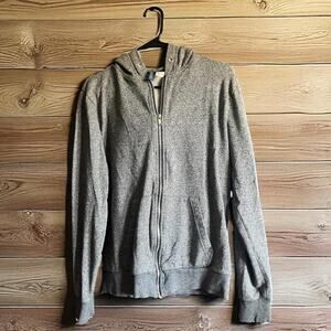H&M Divided Gray Zip Up Hoodie Size L | Soft Fleece Basic Sweatshirt